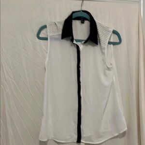 Elegant Black and White Sleeveless Blouse